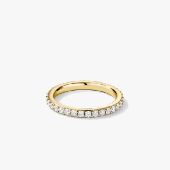 Sapphire Eternity Band Ring and Pave Crystal Dome Ring - Picture 3 of 4